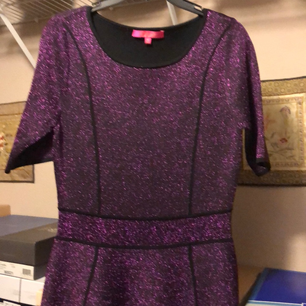 Very shiny purple dress